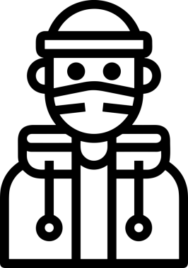 Black and white face mask icon symbol vector illustration in minimal simple style graphic design element for modern artwork clean outline sketch flat pictogram abstract template contour editable isolated digital png format for web ui