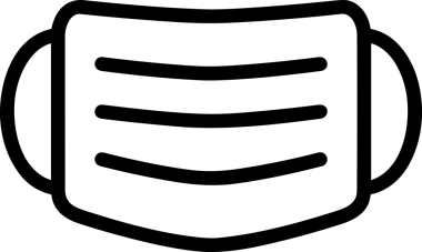 Black and white face mask icon symbol vector illustration in minimal simple style graphic design element for modern artwork clean outline sketch flat pictogram abstract template contour editable isolated digital png format for web ui