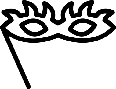 Black and white face mask icon symbol vector illustration in minimal simple style graphic design element for modern artwork clean outline sketch flat pictogram abstract template contour editable isolated digital png format for web ui