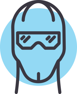 Black and white face mask icon symbol vector illustration in minimal simple style graphic design element for modern artwork clean outline sketch flat pictogram abstract template contour editable isolated digital png format for web ui