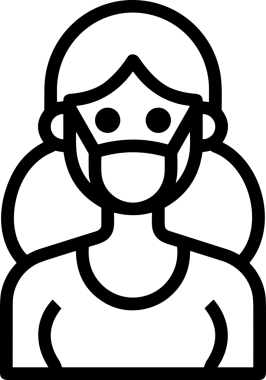 Black and white face mask icon symbol vector illustration in minimal simple style graphic design element for modern artwork clean outline sketch flat pictogram abstract template contour editable isolated digital png format for web ui