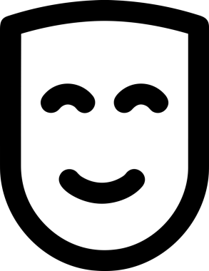 Black and white face mask icon symbol vector illustration in minimal simple style graphic design element for modern artwork clean outline sketch flat pictogram abstract template contour editable isolated digital png format for web ui