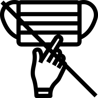 Black and white face mask icon symbol vector illustration in minimal simple style graphic design element for modern artwork clean outline sketch flat pictogram abstract template contour editable isolated digital png format for web ui