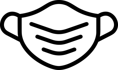 Black and white face mask icon symbol vector illustration in minimal simple style graphic design element for modern artwork clean outline sketch flat pictogram abstract template contour editable isolated digital png format for web ui