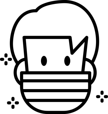 Black and white face mask icon symbol vector illustration in minimal simple style graphic design element for modern artwork clean outline sketch flat pictogram abstract template contour editable isolated digital png format for web ui