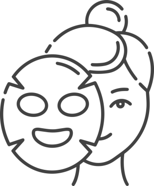 Black and white face mask icon symbol vector illustration in minimal simple style graphic design element for modern artwork clean outline sketch flat pictogram abstract template contour editable isolated digital png format for web ui