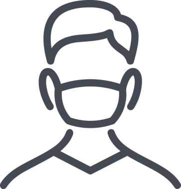 Black and white face mask icon symbol vector illustration in minimal simple style graphic design element for modern artwork clean outline sketch flat pictogram abstract template contour editable isolated digital png format for web ui