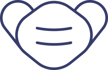 Black and white face mask icon symbol vector illustration in minimal simple style graphic design element for modern artwork clean outline sketch flat pictogram abstract template contour editable isolated digital png format for web ui