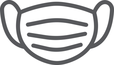 Black and white face mask icon symbol vector illustration in minimal simple style graphic design element for modern artwork clean outline sketch flat pictogram abstract template contour editable isolated digital png format for web ui