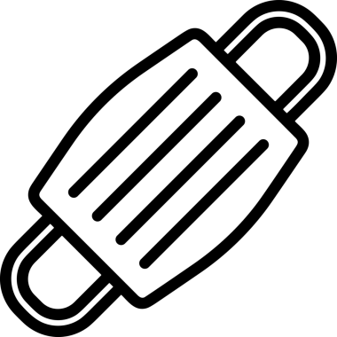Black and white face mask icon symbol vector illustration in minimal simple style graphic design element for modern artwork clean outline sketch flat pictogram abstract template contour editable isolated digital png format for web ui