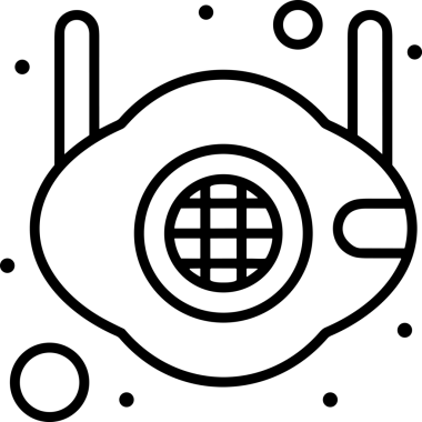 Black and white face mask icon symbol vector illustration in minimal simple style graphic design element for modern artwork clean outline sketch flat pictogram abstract template contour editable isolated digital png format for web ui