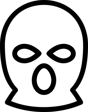 Black and white face mask icon symbol vector illustration in minimal simple style graphic design element for modern artwork clean outline sketch flat pictogram abstract template contour editable isolated digital png format for web ui