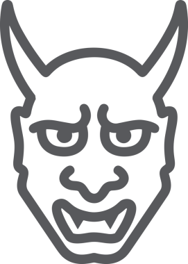 Black and white face mask icon symbol vector illustration in minimal simple style graphic design element for modern artwork clean outline sketch flat pictogram abstract template contour editable isolated digital png format for web ui