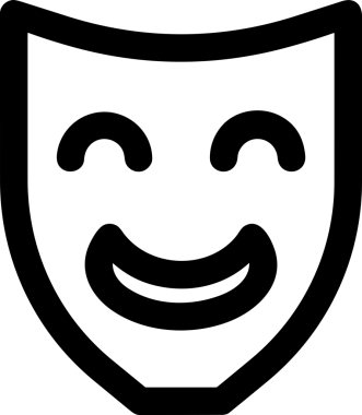 Black and white face mask icon symbol vector illustration in minimal simple style graphic design element for modern artwork clean outline sketch flat pictogram abstract template contour editable isolated digital png format for web ui