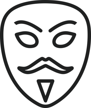 Black and white face mask icon symbol vector illustration in minimal simple style graphic design element for modern artwork clean outline sketch flat pictogram abstract template contour editable isolated digital png format for web ui