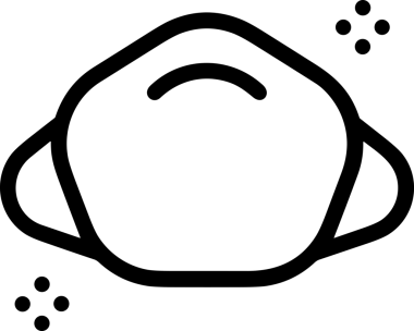 Black and white face mask icon symbol vector illustration in minimal simple style graphic design element for modern artwork clean outline sketch flat pictogram abstract template contour editable isolated digital png format for web ui