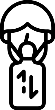 Black and white face mask icon symbol vector illustration in minimal simple style graphic design element for modern artwork clean outline sketch flat pictogram abstract template contour editable isolated digital png format for web ui