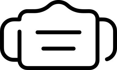 Black and white face mask icon symbol vector illustration in minimal simple style graphic design element for modern artwork clean outline sketch flat pictogram abstract template contour editable isolated digital png format for web ui