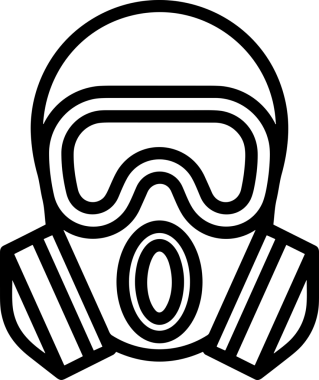 Black and white face mask icon symbol vector illustration in minimal simple style graphic design element for modern artwork clean outline sketch flat pictogram abstract template contour editable isolated digital png format for web ui