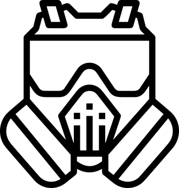 Black and white face mask icon symbol vector illustration in minimal simple style graphic design element for modern artwork clean outline sketch flat pictogram abstract template contour editable isolated digital png format for web ui