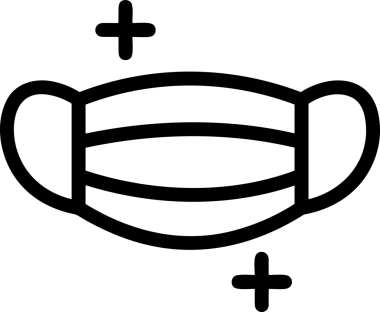 Black and white face mask icon symbol vector illustration in minimal simple style graphic design element for modern artwork clean outline sketch flat pictogram abstract template contour editable isolated digital png format for web ui