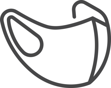 Black and white face mask icon symbol vector illustration in minimal simple style graphic design element for modern artwork clean outline sketch flat pictogram abstract template contour editable isolated digital png format for web ui