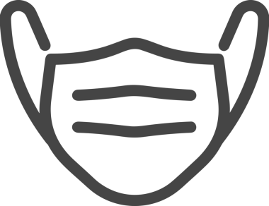 Black and white face mask icon symbol vector illustration in minimal simple style graphic design element for modern artwork clean outline sketch flat pictogram abstract template contour editable isolated digital png format for web ui