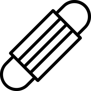 Black and white face mask icon symbol vector illustration in minimal simple style graphic design element for modern artwork clean outline sketch flat pictogram abstract template contour editable isolated digital png format for web ui