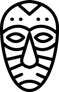 Black and white face mask icon symbol vector illustration in minimal simple style graphic design element for modern artwork clean outline sketch flat pictogram abstract template contour editable isolated digital png format for web ui