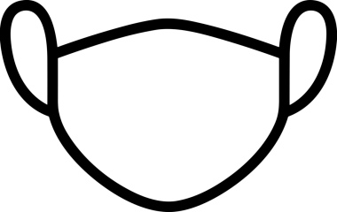 Black and white face mask icon symbol vector illustration in minimal simple style graphic design element for modern artwork clean outline sketch flat pictogram abstract template contour editable isolated digital png format for web ui