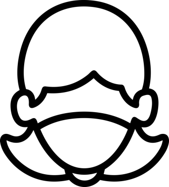 Black and white face mask icon symbol vector illustration in minimal simple style graphic design element for modern artwork clean outline sketch flat pictogram abstract template contour editable isolated digital png format for web ui