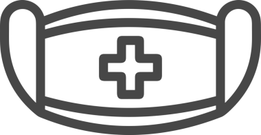 Black and white face mask icon symbol vector illustration in minimal simple style graphic design element for modern artwork clean outline sketch flat pictogram abstract template contour editable isolated digital png format for web ui