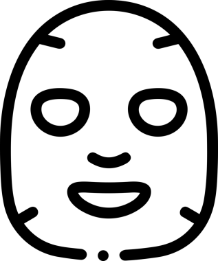 Black and white face mask icon symbol vector illustration in minimal simple style graphic design element for modern artwork clean outline sketch flat pictogram abstract template contour editable isolated digital png format for web ui