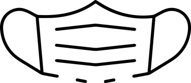 Black and white face mask icon symbol vector illustration in minimal simple style graphic design element for modern artwork clean outline sketch flat pictogram abstract template contour editable isolated digital png format for web ui