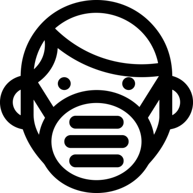 Black and white face mask icon symbol vector illustration in minimal simple style graphic design element for modern artwork clean outline sketch flat pictogram abstract template contour editable isolated digital png format for web ui