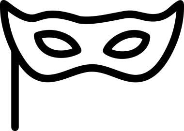 Black and white face mask icon symbol vector illustration in minimal simple style graphic design element for modern artwork clean outline sketch flat pictogram abstract template contour editable isolated digital png format for web ui