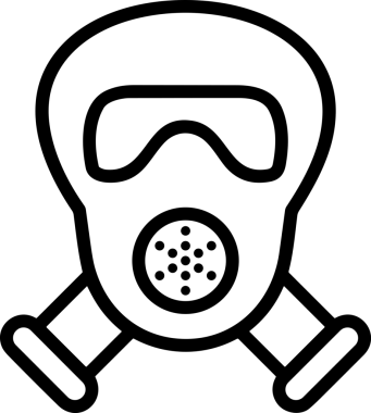 Black and white face mask icon symbol vector illustration in minimal simple style graphic design element for modern artwork clean outline sketch flat pictogram abstract template contour editable isolated digital png format for web ui