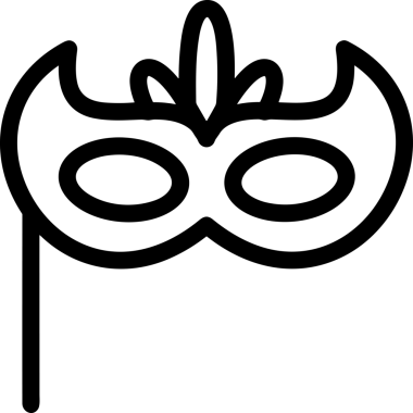 Black and white face mask icon symbol vector illustration in minimal simple style graphic design element for modern artwork clean outline sketch flat pictogram abstract template contour editable isolated digital png format for web ui