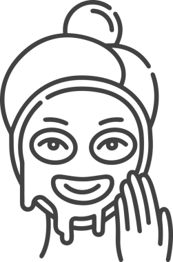 Black and white face mask icon symbol vector illustration in minimal simple style graphic design element for modern artwork clean outline sketch flat pictogram abstract template contour editable isolated digital png format for web ui