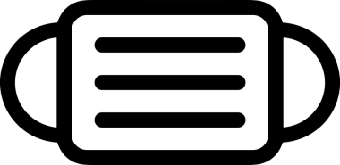 Black and white face mask icon symbol vector illustration in minimal simple style graphic design element for modern artwork clean outline sketch flat pictogram abstract template contour editable isolated digital png format for web ui