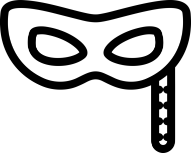 Black and white face mask icon symbol vector illustration in minimal simple style graphic design element for modern artwork clean outline sketch flat pictogram abstract template contour editable isolated digital png format for web ui