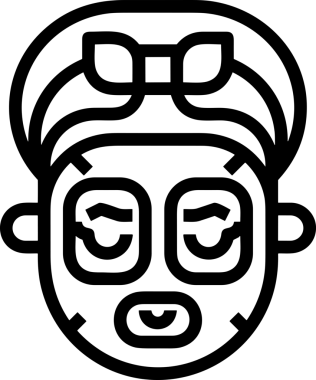 Black and white face mask icon symbol vector illustration in minimal simple style graphic design element for modern artwork clean outline sketch flat pictogram abstract template contour editable isolated digital png format for web ui