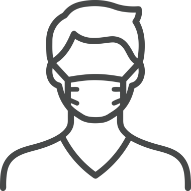 Black and white face mask icon symbol vector illustration in minimal simple style graphic design element for modern artwork clean outline sketch flat pictogram abstract template contour editable isolated digital png format for web ui