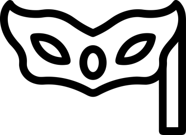 Black and white face mask icon symbol vector illustration in minimal simple style graphic design element for modern artwork clean outline sketch flat pictogram abstract template contour editable isolated digital png format for web ui