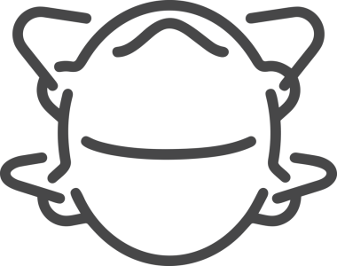 Black and white face mask icon symbol vector illustration in minimal simple style graphic design element for modern artwork clean outline sketch flat pictogram abstract template contour editable isolated digital png format for web ui