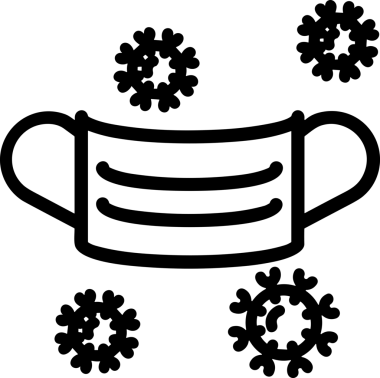 Black and white face mask icon symbol vector illustration in minimal simple style graphic design element for modern artwork clean outline sketch flat pictogram abstract template contour editable isolated digital png format for web ui