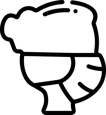 Black and white face mask icon symbol vector illustration in minimal simple style graphic design element for modern artwork clean outline sketch flat pictogram abstract template contour editable isolated digital png format for web ui