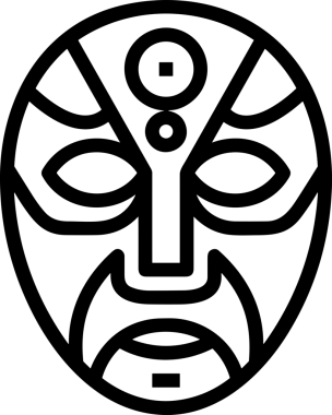 Black and white face mask icon symbol vector illustration in minimal simple style graphic design element for modern artwork clean outline sketch flat pictogram abstract template contour editable isolated digital png format for web ui