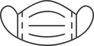 Black and white face mask icon symbol vector illustration in minimal simple style graphic design element for modern artwork clean outline sketch flat pictogram abstract template contour editable isolated digital png format for web ui