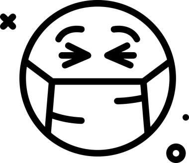 Black and white face mask icon symbol vector illustration in minimal simple style graphic design element for modern artwork clean outline sketch flat pictogram abstract template contour editable isolated digital png format for web ui